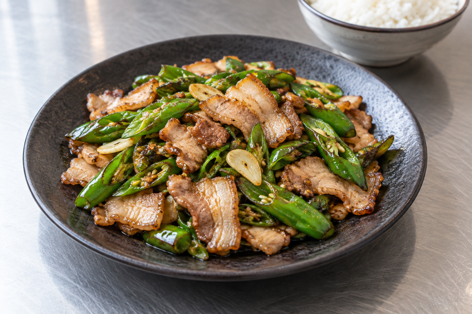 Farmhouse Stir-fried Pork — AI-generated food illustrations.